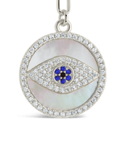 Load image into Gallery viewer, CZ & Mother of Pearl Evil Eye Pendant Necklace
