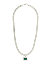 Load image into Gallery viewer, Calder CZ & Herringbone Pendant Necklace