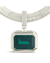 Load image into Gallery viewer, Calder CZ & Herringbone Pendant Necklace