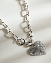 Load image into Gallery viewer, Disco Heart CZ Statement Necklace