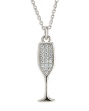 Load image into Gallery viewer, Pave CZ Champagne Flute Pendant