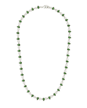 Load image into Gallery viewer, Emerald Pear & Round Cut Bezel CZ Tennis Necklace