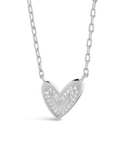 Load image into Gallery viewer, Sterling Silver Mabel CZ Heart Pendant Necklace