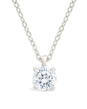Load image into Gallery viewer, Sterling Silver Round CZ Prong Set Pendant
