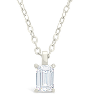 Load image into Gallery viewer, Sterling Silver Emerald Prong Set Pendant