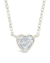 Load image into Gallery viewer, Sterling Silver Heart Bezel Set Pendant