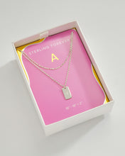 Load image into Gallery viewer, Initial Tag Layered Chain Necklace