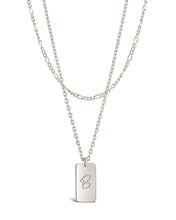 Load image into Gallery viewer, Initial Tag Layered Chain Necklace