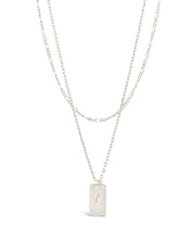 Load image into Gallery viewer, Initial Tag Layered Chain Necklace