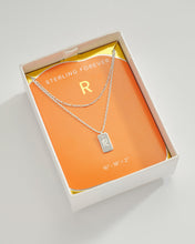 Load image into Gallery viewer, Initial Tag Layered Chain Necklace