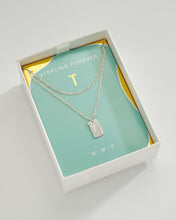 Load image into Gallery viewer, Initial Tag Layered Chain Necklace