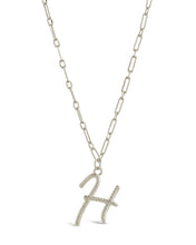 Load image into Gallery viewer, Textured Initial Charm Pendant Necklace