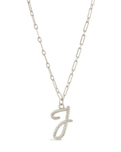Load image into Gallery viewer, Textured Initial Charm Pendant Necklace
