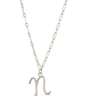 Load image into Gallery viewer, Textured Initial Charm Pendant Necklace