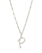 Load image into Gallery viewer, Textured Initial Charm Pendant Necklace