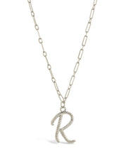 Load image into Gallery viewer, Textured Initial Charm Pendant Necklace
