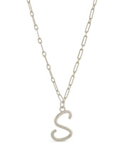Load image into Gallery viewer, Textured Initial Charm Pendant Necklace