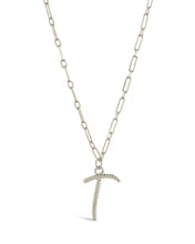Load image into Gallery viewer, Textured Initial Charm Pendant Necklace