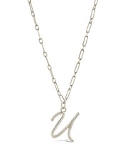 Load image into Gallery viewer, Textured Initial Charm Pendant Necklace