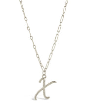 Load image into Gallery viewer, Textured Initial Charm Pendant Necklace
