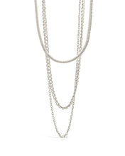 Load image into Gallery viewer, Brenna Triple Layered Chain Necklace