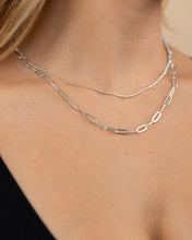 Load image into Gallery viewer, Leah Beaded & Paperclip Layered Chain Necklace