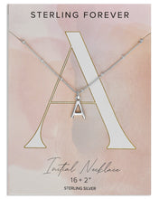 Load image into Gallery viewer, Sterling Silver Initial Necklace with Beaded Chain