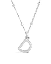Load image into Gallery viewer, Sterling Silver Initial Necklace with Beaded Chain