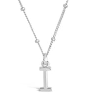 Load image into Gallery viewer, Sterling Silver Initial Necklace with Beaded Chain
