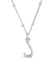 Load image into Gallery viewer, Sterling Silver Initial Necklace with Beaded Chain