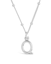 Load image into Gallery viewer, Sterling Silver Initial Necklace with Beaded Chain