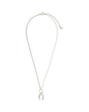 Load image into Gallery viewer, Elva Pearl CZ Horseshoe Necklace