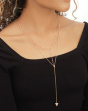 Load image into Gallery viewer, Triple Layer Triangle Drop Chain Necklace