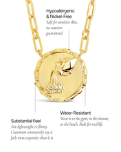 Load image into Gallery viewer, Bold CZ Zodiac Link Pendant Necklace