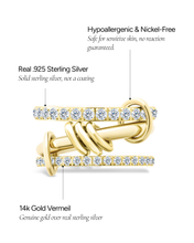 Load image into Gallery viewer, Sterling Silver Birgitta CZ Link Stacking Ring