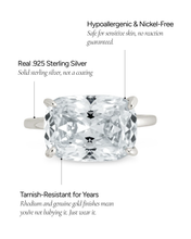 Load image into Gallery viewer, Sterling Silver Cushion East-West Ring