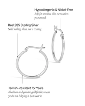 Load image into Gallery viewer, Sterling Silver Hoop Earrings