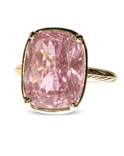 Load image into Gallery viewer, Sterling Silver Elongated Cushion Pink Sapphire CZ Cocktail Ring