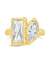 Load image into Gallery viewer, Sterling Silver Tate CZ & Molten Metal Toi et Moi Ring