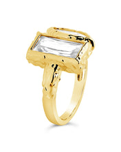 Load image into Gallery viewer, Sterling Silver Tate CZ & Molten Metal Toi et Moi Ring