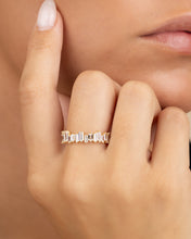 Load image into Gallery viewer, Sterling Silver CZ Staggered Eternity Band
