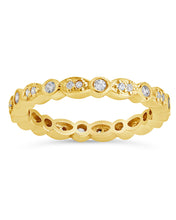 Load image into Gallery viewer, Sterling Silver CZ Bezel Band Ring