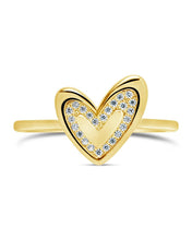 Load image into Gallery viewer, Sterling Silver Mabel CZ Heart Ring