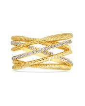 Load image into Gallery viewer, Sterling Silver Multi Band & CZ Ring