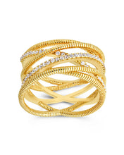 Load image into Gallery viewer, Sterling Silver Multi Band & CZ Ring