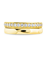 Load image into Gallery viewer, Sterling Silver Jackie CZ Stacking Ring Set of 2