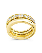 Load image into Gallery viewer, Sterling Silver Jackie CZ Stacking Ring Set of 2
