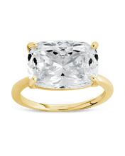 Load image into Gallery viewer, Sterling Silver Cushion East-West Ring
