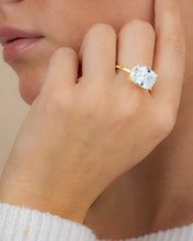 Load image into Gallery viewer, Sterling Silver Cushion East-West Ring
