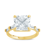 Load image into Gallery viewer, Sterling Silver Princess Baguette Ring